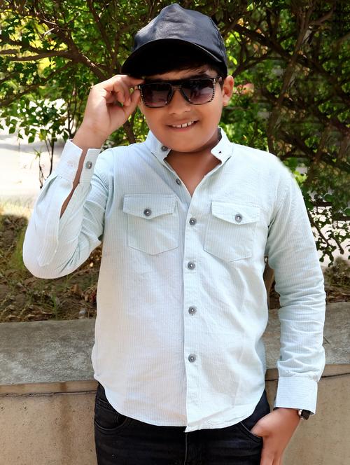 boys striped long sleeve casual shirt - 21944730 - Very Small Image - 1