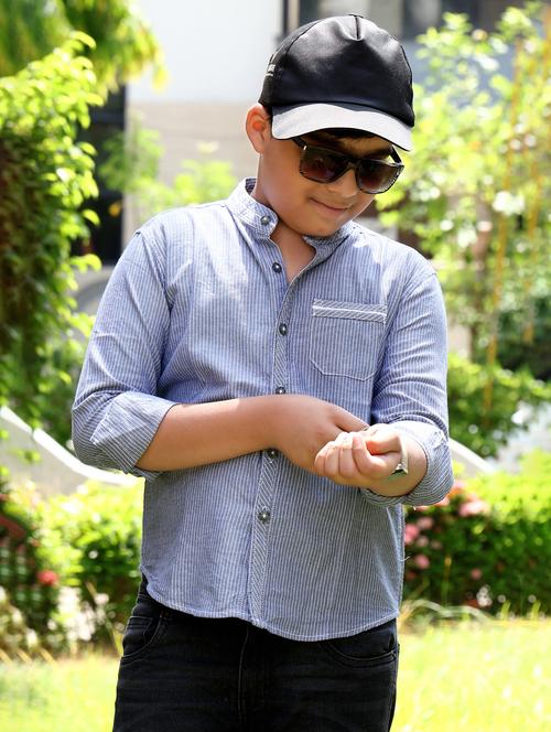 boys striped long sleeve casual shirt - 21944732 - Very Small Image - 1