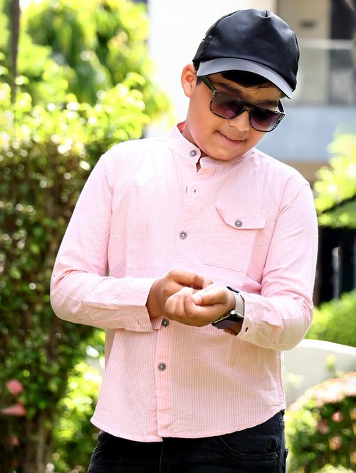 boys striped long sleeve casual shirt - 21944737 - Very Small Image - 1