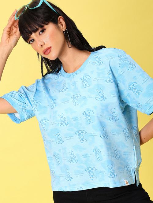 women printed short sleeve boxy t-shirt - 21944853 - Very Small Image - 1