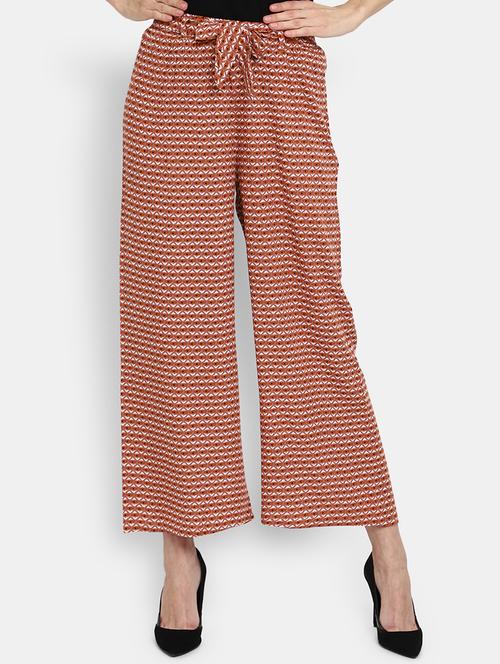 women printed high rise straight palazzo - 21944861 - Very Small Image - 1