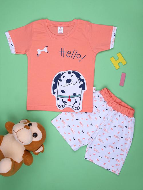 Boys Printed T-shirt & Shorts Twin Set - 21946190 - Very Small Image - 1