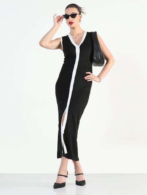 women solid sleeveless maxi button-down bodycon dress - 21946353 - Very Small Image - 1