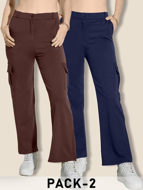 women pack of 2 solid mid rise cargo - 21946770 - Very Small Image - 1
