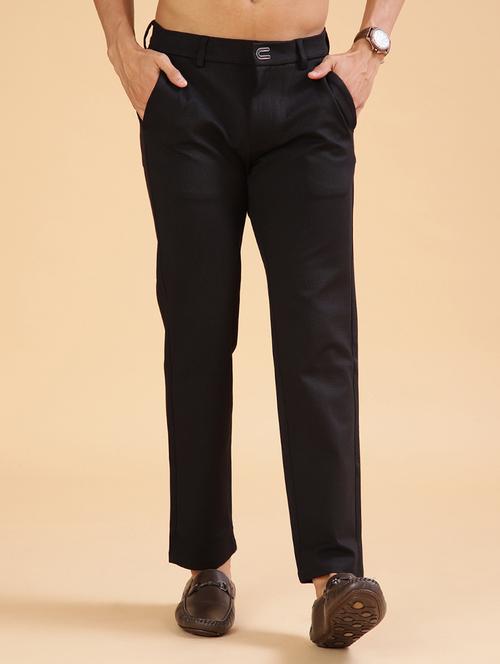 black cotton chinos casual men solid mid rise casual chinos - 21947152 - Very Small Image - 1
