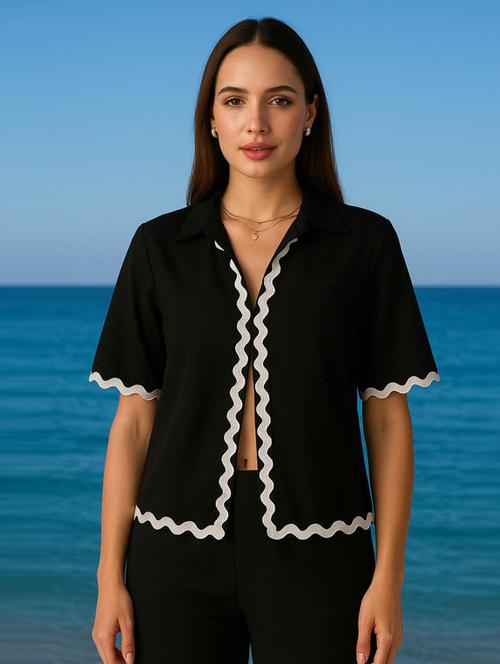 black cotton regular top - 21947530 - Very Small Image - 1