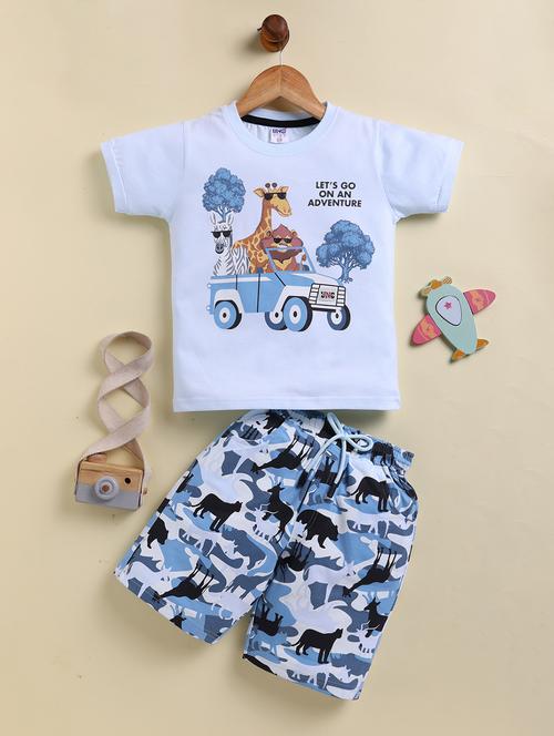 boys printed t-shirt and short set - 21947594 - Very Small Image - 1