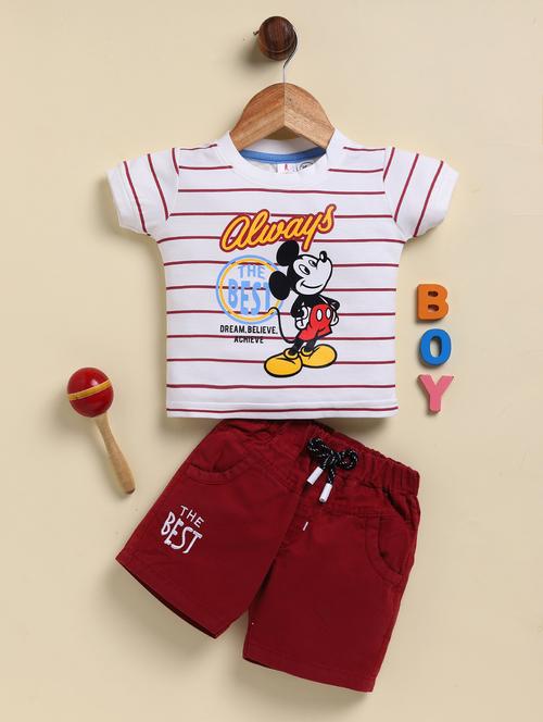 boys striped t-shirt and short set - 21947604 - Very Small Image - 1