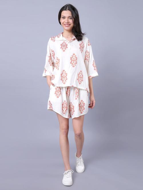women floral print top and short co-ord set - 21947675 - Very Small Image - 1