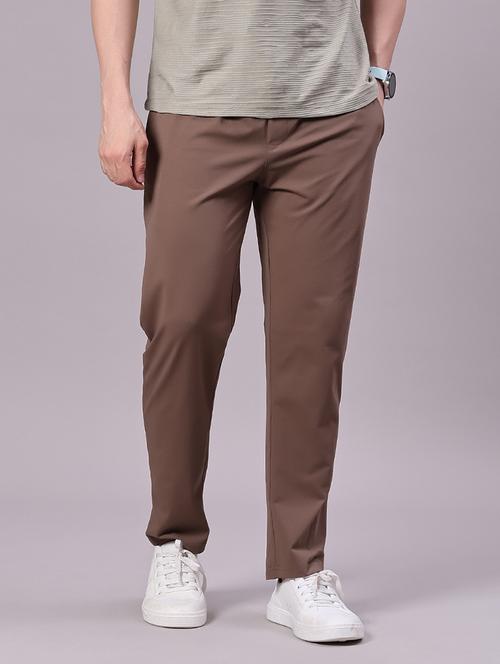 men solid mid rise full length track pant - 21947735 - Very Small Image - 1