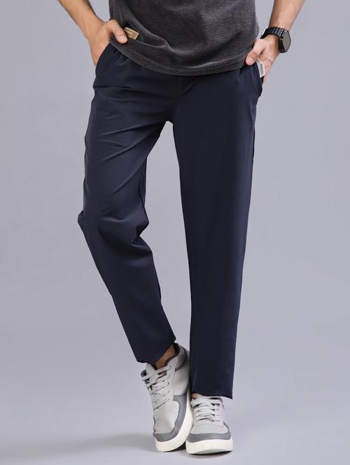 men solid mid rise full length track pant - 21947781 - Very Small Image - 1