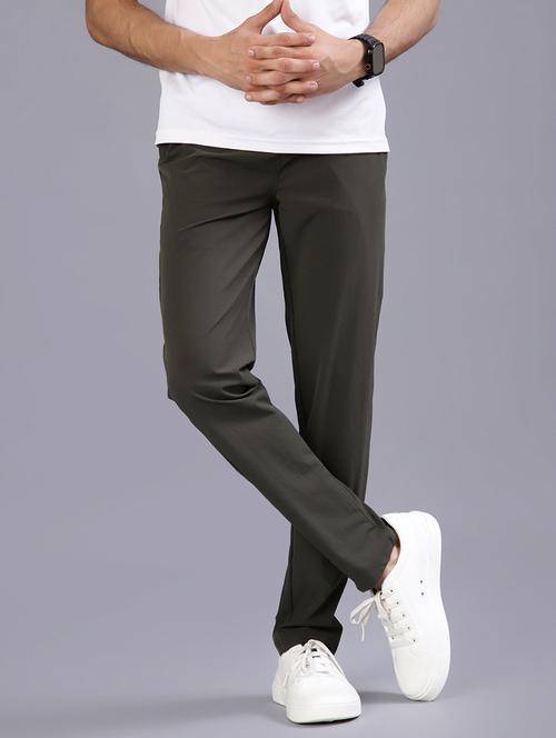 men solid mid rise full length track pant - 21947782 - Very Small Image - 1