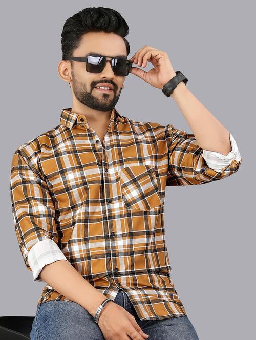men checkered long sleeve regular fit casual shirt - 21947937 - Very Small Image - 1