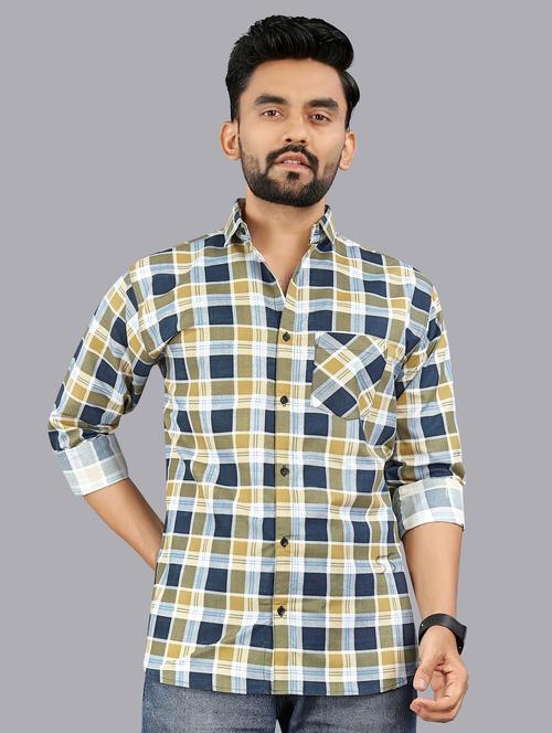 men checkered long sleeve regular fit casual shirt - 21947939 - Very Small Image - 1