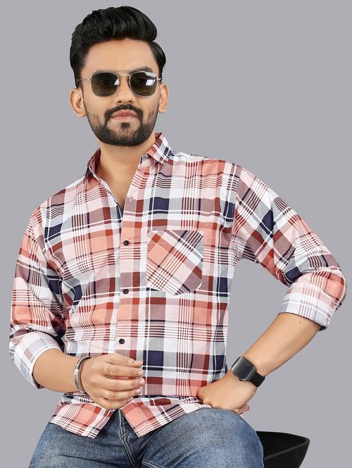 men checkered long sleeve regular fit casual shirt - 21947946 - Very Small Image - 1