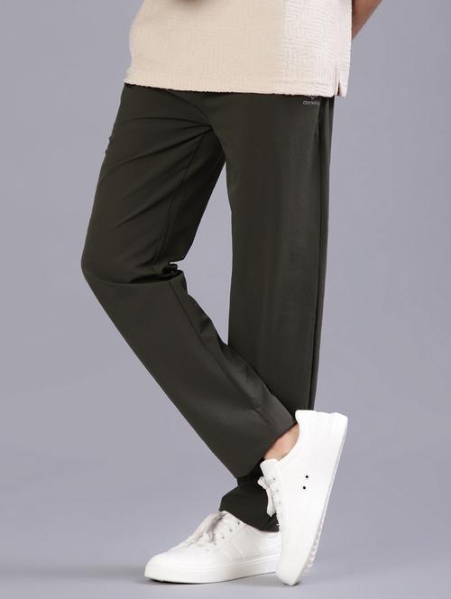 men solid mid rise full length track pant - 21948156 - Very Small Image - 1