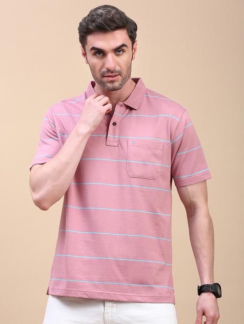 men striped short sleeve regular fit polo t-shirt - 21949222 - Very Small Image - 1