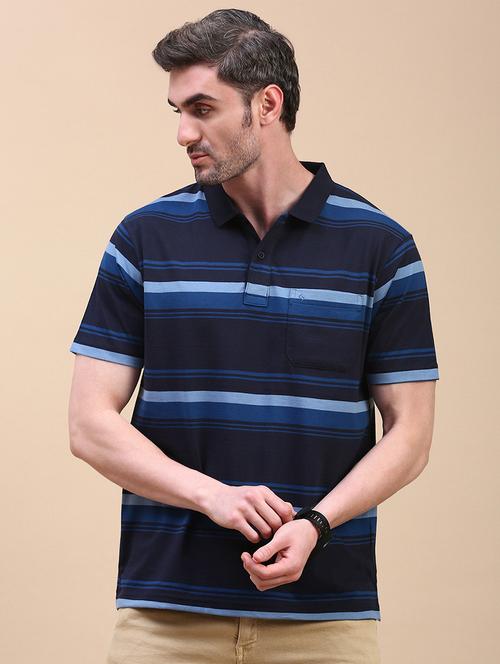 men striped short sleeve regular fit polo t-shirt - 21949225 - Very Small Image - 1