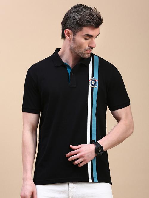 men striped short sleeve slim fit polo t-shirt - 21949239 - Very Small Image - 1