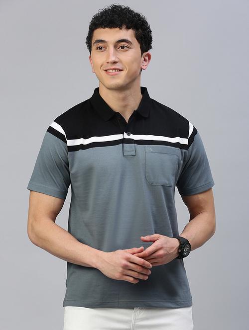 men color block short sleeve regular fit polo t-shirt - 21949246 - Very Small Image - 1