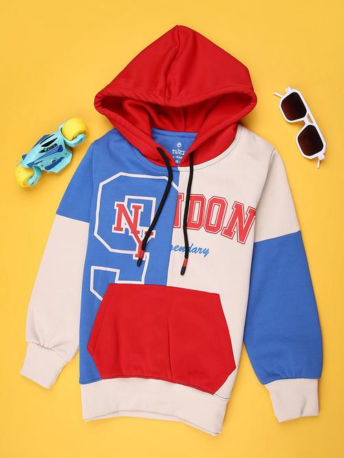 boys color blocked long sleeve hooded sweatshirt - 21949457 - Very Small Image - 1