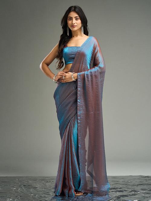 women solid plain saree with blouse - 21949625 - Very Small Image - 1