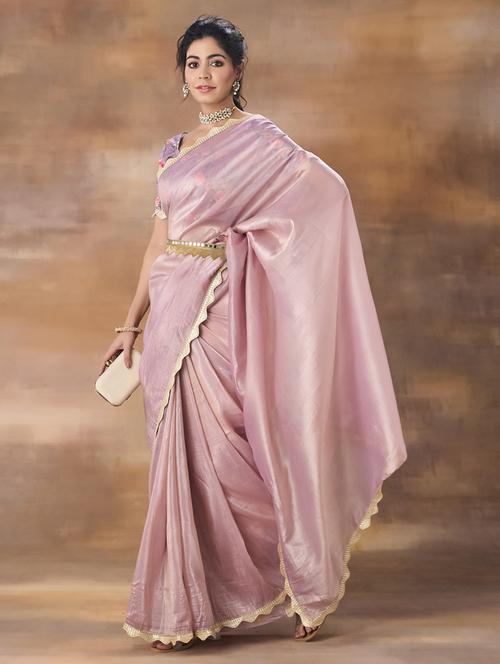 women solid embellished bordered saree with blouse - 21949627 - Very Small Image - 1