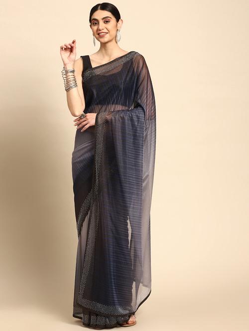 women ombre embellished saree with blouse - 21949648 - Very Small Image - 1