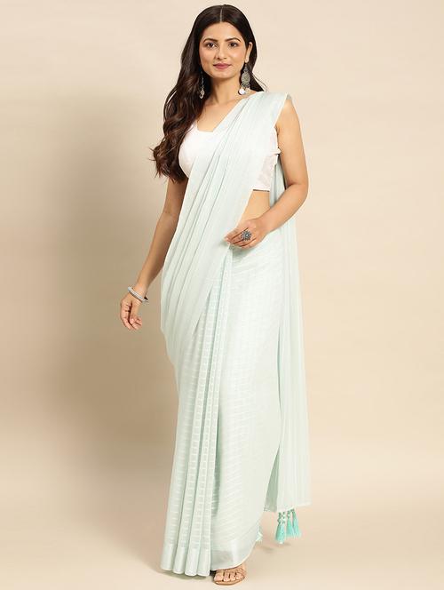 women striped embellished saree with blouse - 21949668 - Very Small Image - 1