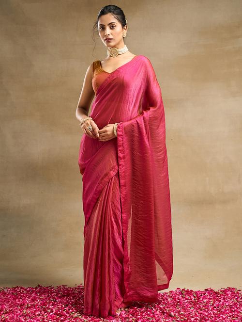women solid plain saree with blouse - 21949705 - Very Small Image - 1