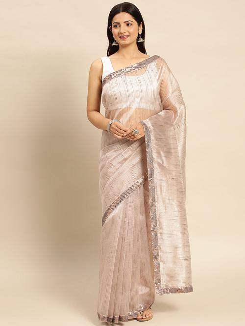 women striped bordered saree with blouse - 21949861 - Very Small Image - 1