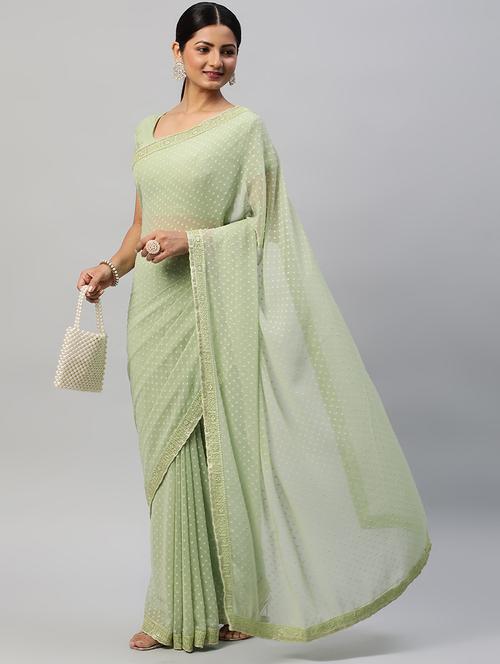 women self design bordered saree with blouse - 21949942 - Very Small Image - 1
