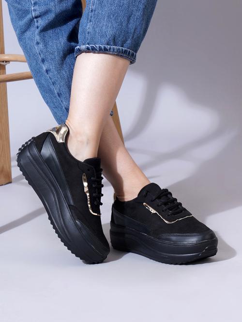 women black lace-up casual shoe - 21950079 - Very Small Image - 1