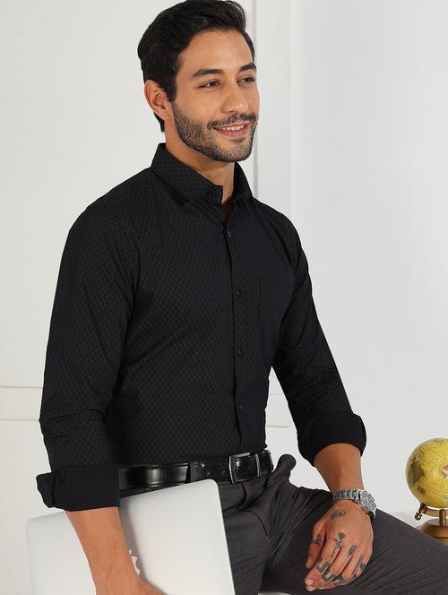 men printed long sleeve regular fit formal shirt - 21950115 - Very Small Image - 1