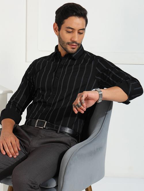 men striped long sleeve regular fit formal shirt - 21950116 - Very Small Image - 1