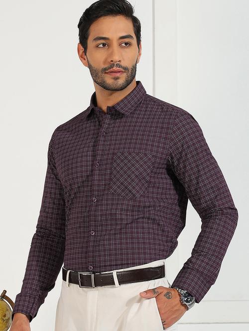 men checkered long sleeve regular fit formal shirt - 21950118 - Very Small Image - 1