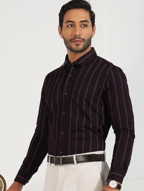 men striped long sleeve regular fit formal shirt - 21950119 - Very Small Image - 1