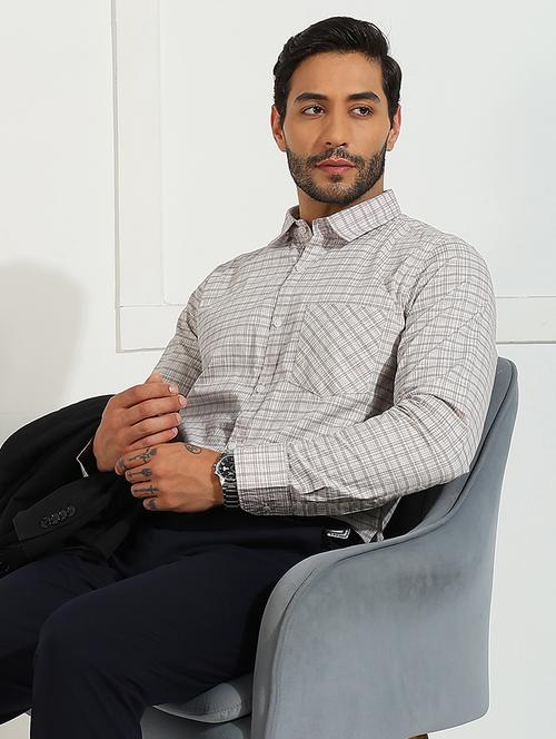 men checkered long sleeve regular fit formal shirt - 21950120 - Very Small Image - 1