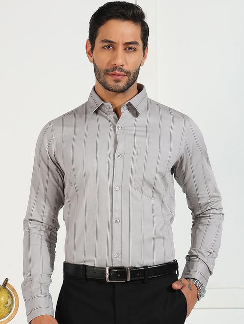 men striped long sleeve regular fit formal shirt - 21950121 - Very Small Image - 1
