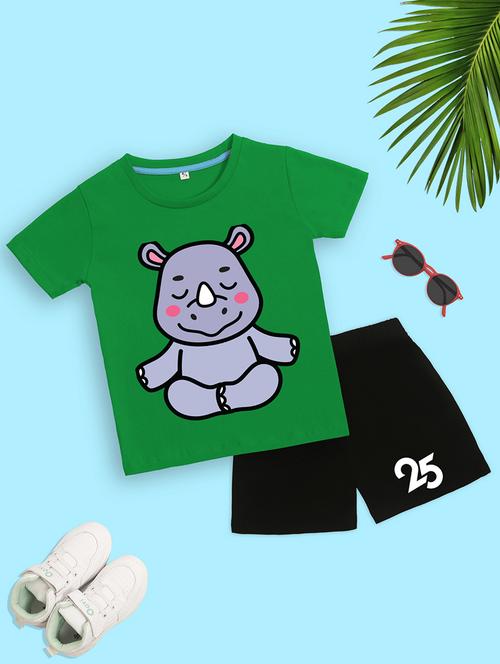 boys printed t-shirt and shorts set - 21950403 - Very Small Image - 1