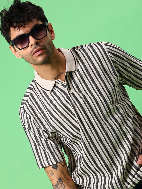 men striped short sleeve regular fit polo t-shirt - 21951571 - Very Small Image - 1