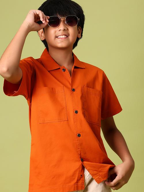 boys solid short sleeve casual shirt - 21951668 - Very Small Image - 1
