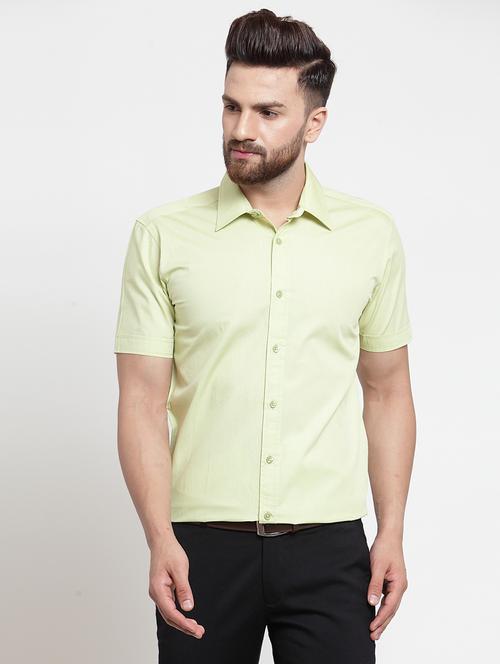 men solid short sleeve slim fit casual shirt - 21951810 - Very Small Image - 1