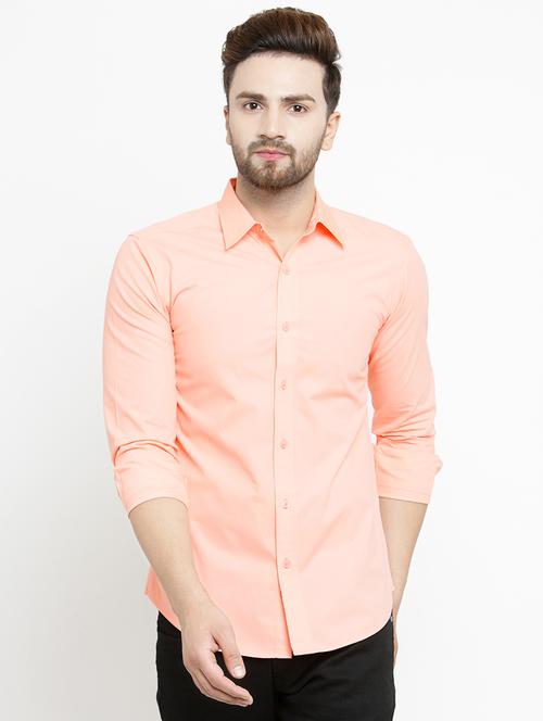 men solid long sleeve slim fit casual shirt - 21951811 - Very Small Image - 1