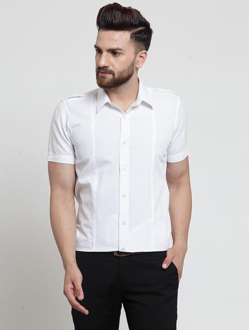 men solid short sleeve slim fit casual shirt - 21951815 - Very Small Image - 1