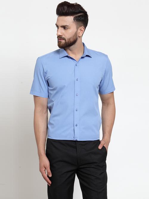 men solid short sleeve slim fit casual shirt - 21951816 - Very Small Image - 1