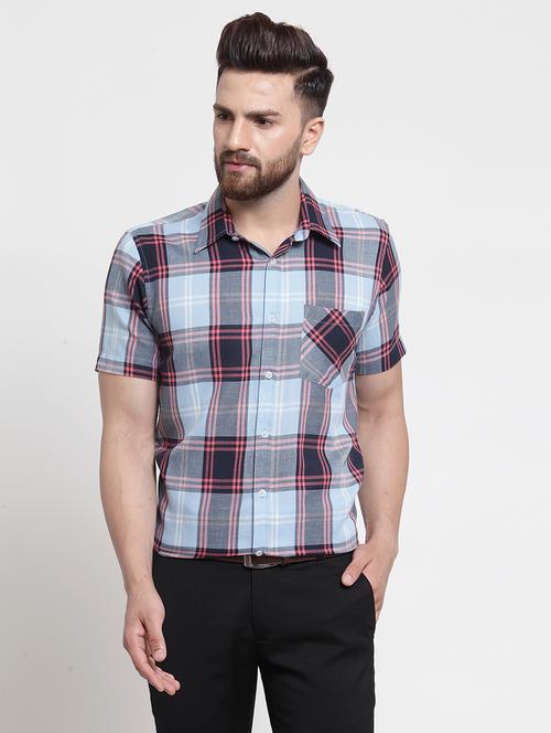 men checkered short sleeve slim fit casual shirt - 21951817 - Very Small Image - 1