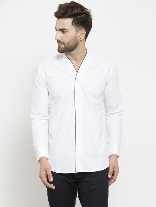 men solid long sleeve slim fit casual shirt - 21951823 - Very Small Image - 1