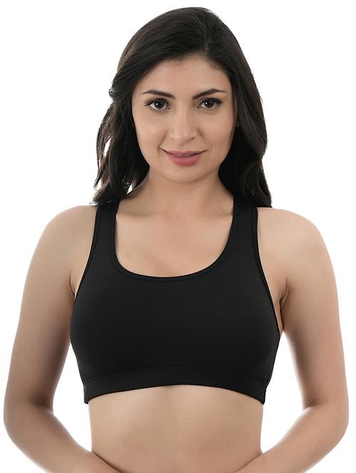 women black solid racerback sports bra - 21951824 - Very Small Image - 1
