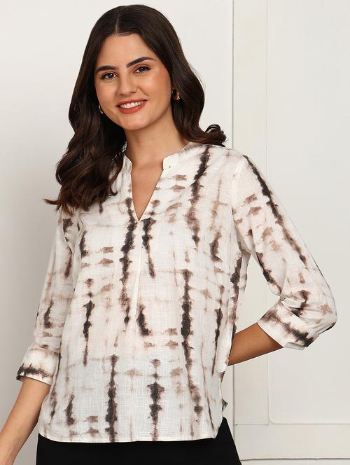 women tie & dye three quarter sleeve ethnic top - 21951833 - Very Small Image - 1